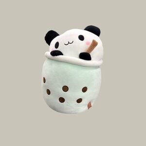 Panda Boba Tea Plush Toy Mint Green Kawaii Bubble Tea Stuffed Animal Large NWT